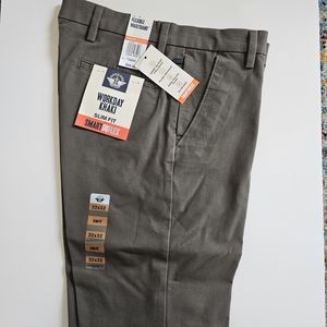 Dockers Mens 32x32 Workday Khaki Slim Fit Pants Dark pebble